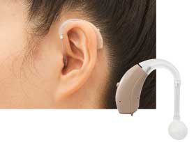 オンキョー耳かけ型デジタル補聴器の写真
