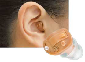 オンキヨー耳あな型デジタル補聴器の写真
